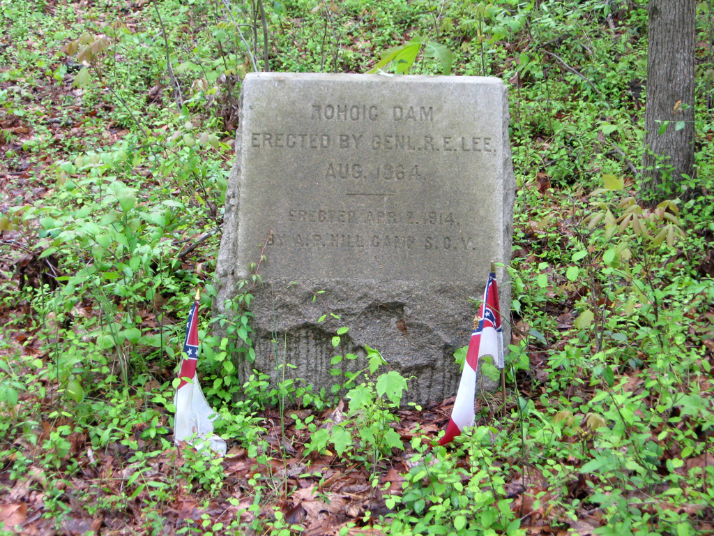 Rohoic Dam monument on the Petersburg battlefield/